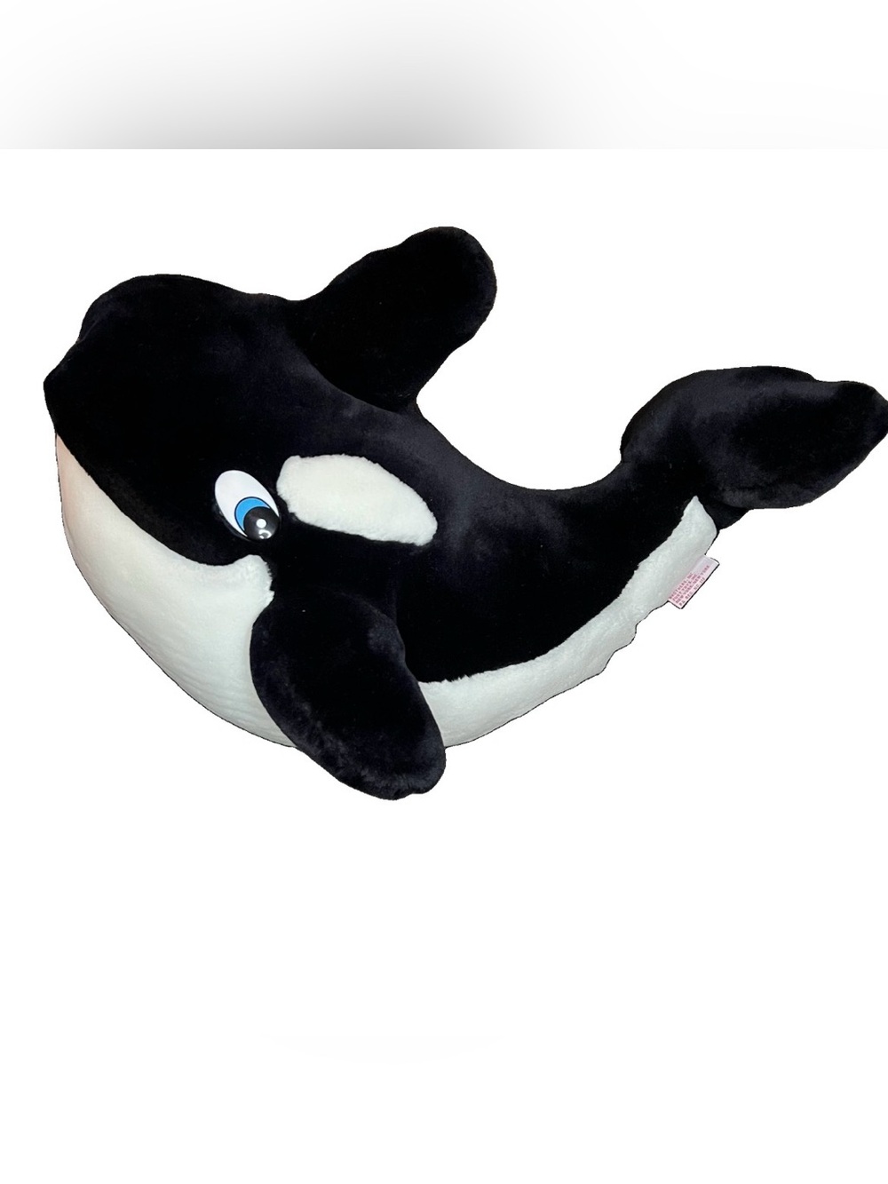 1993 Warner Bros Free Willy Orca Whale Plush 16” Just Toys Stuffed Animal VTG